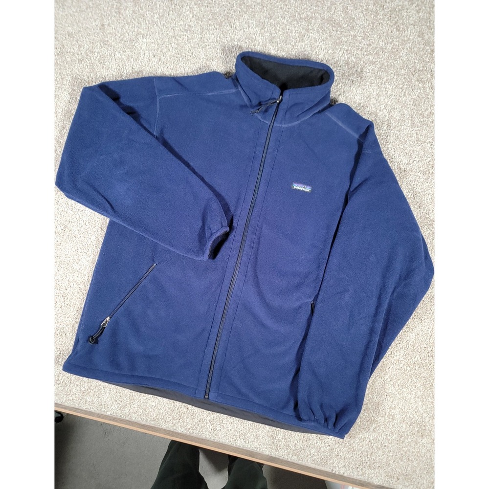 VTG Patagonia Jacket Mens XL Blue Windproof Full Zip Hiking Coat Gorpcore USA